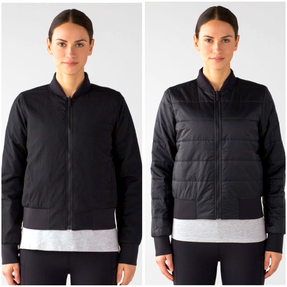 Lululemon Non-Stop Reversible Bomber in Black 2 NWOT